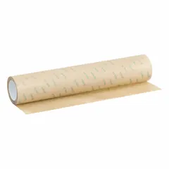 3M 9490LE is a 6.7 mil thick, transparent acrylic differential adhesive transfer tape with a permanent bond. It features a 300MP+ face adhesive and a 300LSE back adhesive on a polycoated kraft paper liner. This tape is used for bonding dissimilar materials where one side requires high shear strength and the other needs low-surface-energy adhesion, such as in gasketing, nameplate attachment, and electronic assembly.