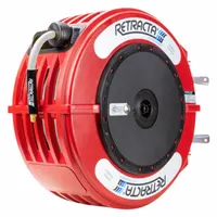 Spring Return Hot Water Hose Reel: 65 ft. (1/2 I.D), 1/2 in FNPT x 1/2 in MNPT, Includes Hose, Brass (MPN HW465R-02)