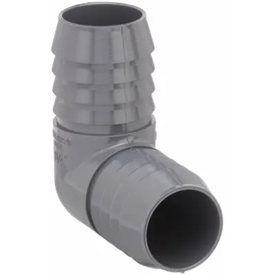 SPEARS Barbed Fitting Elbow: Barbed, 1 1/4 in ID x 1 1/4 in ID Fitting Size, PVC - PVC Barbed Tube Fittings