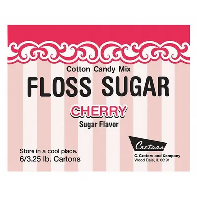 CRETORS Cotton Candy Mix: Cherry, Floss Sugar, 7409-CH - Cotton Candy Floss Sugar