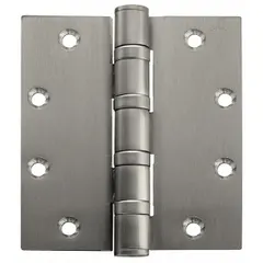 This full mortise-mount butt hinge is made of steel with a 1 3/4 in leaf width. It features ball bearings for smooth operation and a removable pin for easy door removal. Suitable for commercial or industrial doors requiring a full mortise installation.