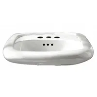 AMERICAN STANDARD Bathroom Sink: Murro™, White, Vitreous China, 21 1/8 in Overall Lg, 3 Faucet Holes (MPN 0954004EC.020)