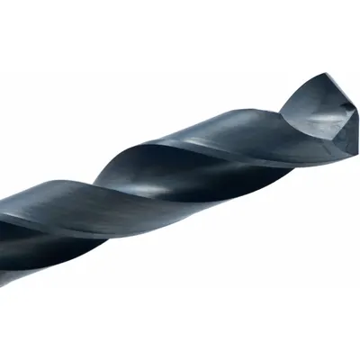 CLEVELAND Jobber Length Drill Bit: #26, 135° Split Point, Black Oxide Cobalt - Short-Flute Cobalt Jobber-Length Drill Bits