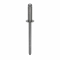 Inch-series domed-head blind rivet with 0.122" diameter, 7/16" body length, and 1 17/32" overall length. Designed for fastening applications where access is limited to one side of the workpiece. Supplied in a 500-piece pack