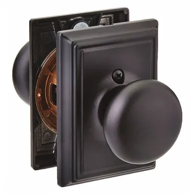 SCHLAGE RESIDENTIAL F10 PLY 622 ADD Passage Knob Lockset, Plymouth, Black - Passage Knob Locksets