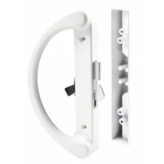 This recessed handle is designed for use on sliding doors in residential or light commercial settings. It provides a flush-mounted locking solution to help secure the door. Dimensions: 8 1/4 in height, 1 1/8 in width.