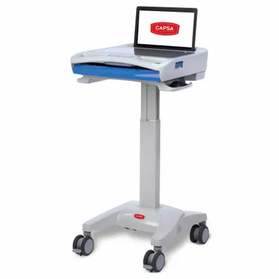 CAPSA HEALTHCARE Laptop Cart, Aluminum, Gray - Mobile Medical Equipment Workstations