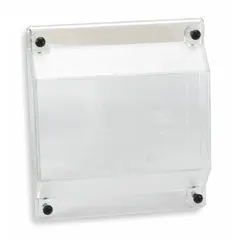This BUSSMANN block cover is a 2-pole screw-mount protective enclosure designed for use with the 163XX series. It shields electrical components from dust and accidental contact, supporting safe installation in control panels and distribution boards.