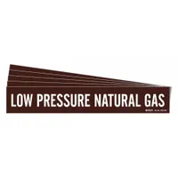 Pipe Marker: Low Pressure Natural Gas, Brown, White, Fits 8 in and Larger Pipe O.D., 5 PK (MPN 7387-1HV-PK)