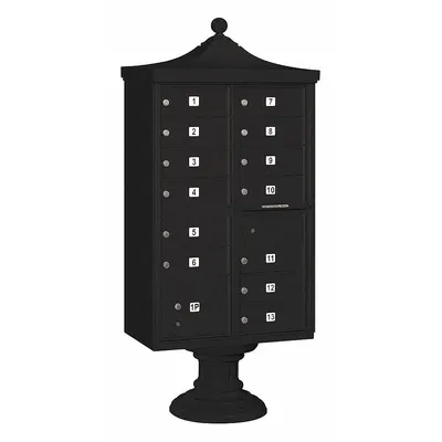 SALSBURY INDUSTRIES Cluster Box Unit: CBU, 14 Doors, Horizontal, 71 3/4 in H x 31 in W x 18 1/2 in D - Multi-Unit Mailboxes