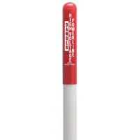 Red thermoplastic polymer dome post top marker preprinted with 'Danger High Voltage Powerline Call Before Digging'. Used to identify buried high-voltage power lines and warn against excavation in construction zones, roadways, and utility areas