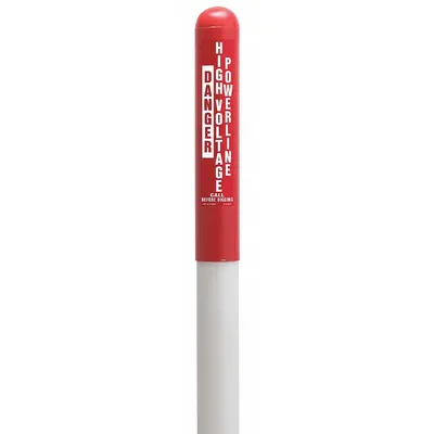 TAPCO Danger High Voltage Powerline Call Before Digging Dome - Electric Utility Marker Posts