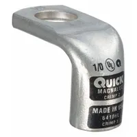 FUSION Lug Starter/Ground: Heavy Wall Lug, Crimp/Lug, Tin Plated Copper, 1/0 ga, Black, Bent Elbow (MPN 6410HL)