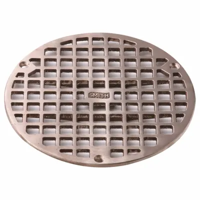 JAY R. SMITH MFG. CO Grate: A, Round, 7 5/8 in Overall Dia, 1/2 in Overall Ht, Nickel Bronze - Light-Duty Floor Drain Grates (Class A)