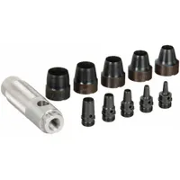 Hollow Punch Set: 1 in_5/8 in Overall Lg, 11 Pieces, Case, Metric, Hollow, Hollow Punch (MPN 66010)