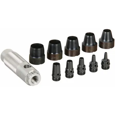 MAYHEW PRO Hollow Punch Set: 1 in_5/8 in Overall Lg, 11 Pieces, Case, Metric, Hollow - Gasket Punch Sets