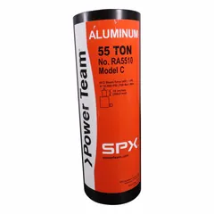 Single-acting hydraulic cylinder from the Lightweight Rams series. 55 ton nominal capacity with 10 in nominal stroke. Suitable for lifting, pressing, and positioning in industrial maintenance, construction, and heavy equipment repair.