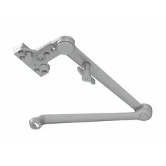 Replacement cushion arm for LCN 4040XP series door closers. Constructed of aluminum with an adjustable spring for controlling door closing speed and force. ADA compliant for accessibility. Suitable for use in commercial buildings where controlled door operation is required.