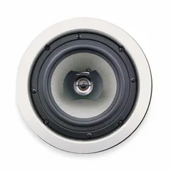 This 2-way powered ceiling-mount speaker is designed for indoor use. It features an 8 ohm impedance and an overall width of 9 inches. Sold as a pair, it is suitable for background music or paging in commercial and residential spaces.