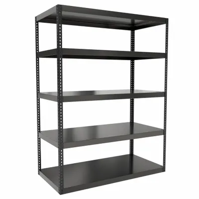 HALLOWELL Boltless Shelving: Standalone, Extra-Heavy-Duty, 72 in x 36 in, 96 in Overall Ht - Extra-Heavy-Duty Solid Steel Decking Boltless Shelving