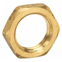 Threaded high-pressure pipe fitting, 1/4 in NPT locknut with 1/4 in length. Constructed from C36000 brass for corrosion resistance. Rated for maximum operating pressure of 1,000 psi. Used to secure threaded connections in hydraulic, pneumatic, and fluid-handling systems