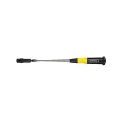 Illuminated magnetic pickup tool with a neodymium magnet and telescoping stainless steel shaft. Features an ergonomic plastic handle and a lifting capacity up to 4.9 lb. Used for retrieving ferrous metal objects from confined or dark spaces in maintenance and repair tasks.