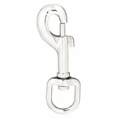 Zinc slide bolt spring snap with a 3/8 in opening size. Designed for non-lifting applications such as securing ropes, chains, or light-duty attachments. Provides quick connect and release via a slide bolt mechanism.
