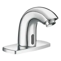 SLOAN Bathroom Sensor Faucet: SF, Brass, Chrome Finish, Single-Post, Battery, Back-Check Tee (MPN SF2150-4)