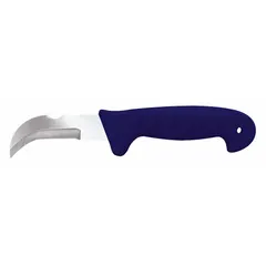 This WESTWARD pruning knife features a 3-inch hawkbill blade with a curved edge designed for hooking and slicing through stems, vines, and small branches. The plastic handle provides a secure grip during cutting tasks. With a 9-inch overall length, it is suited for gardening, landscaping, and agricultural pruning applications. No sheath is included.