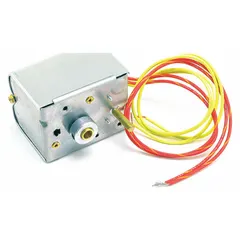 This ERIE actuator is used in HVACR systems to control valve positioning for heating, ventilation, and air conditioning applications. It is commonly installed in commercial building automation systems to regulate fluid flow in hydronic heating and cooling loops.