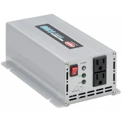 This pure sine wave inverter converts 12V DC input to 120V AC output at 60 Hz, delivering 300 W continuous power through two outlets. It features terminal screw DC connections for secure wiring. Suitable for powering sensitive electronics and tools in mobile, off-grid, or backup applications requiring clean power.