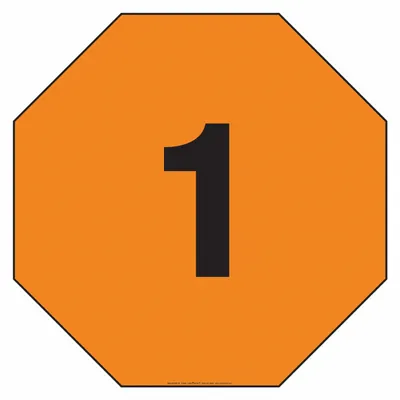 LABELMASTER Fire Division Symbol Placard: 1, 24 in, 24 in Label Wd, Magnetic Vinyl