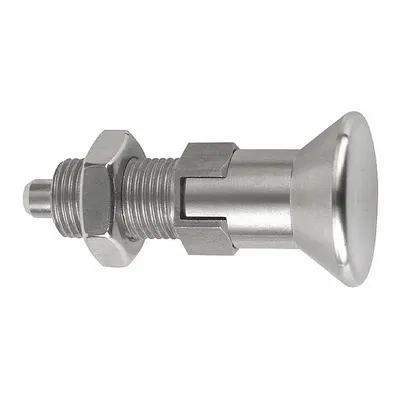 KIPP Indexing Plunger: Locking, 18-8 SS Body w/ 400 SS Plunger - Locking Pull-Knob Indexing Plungers with Jam Nut