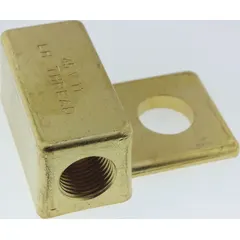 This stud connector adapts power cables on air-cooled welding torches, converting a 7/8"-14 thread to a 5/8"-18RH thread. It is used to connect torch and cable systems with different thread sizes in arc welding applications.