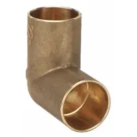 Low-lead bronze tee with cup x FNPT x cup ends. Connects 3/4 in CTS copper tubing to a 1/8 in female NPT threaded pipe and a second 3/4 in CTS copper tube. Used in plumbing and HVAC systems for branching or adding threaded components