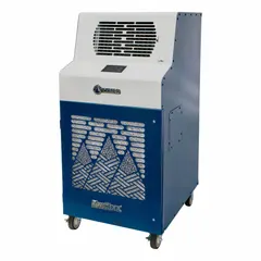 This cooling-only portable air conditioner delivers 42,000 BtuH of cooling capacity and operates on 230V AC. It is designed for indoor use in large spaces such as workshops, warehouses, or event areas, covering approximately 1,500 to 1,900 sq ft. An air filter is included.