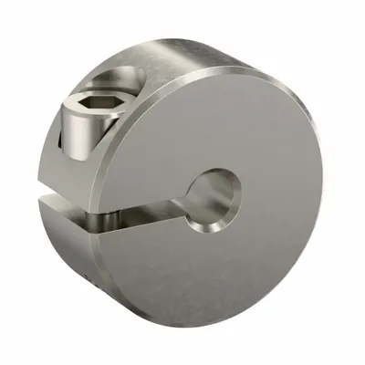 RULAND MANUFACTURING Shaft Collar: 1-Piece, Inch, Round, Clamp-On, 1/8 in Bore Dia - Stainless Steel Shaft Collars