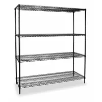 APPROVED VENDOR Wire Shelving Unit: Starter, 60 in x 24 in, 74 in Overall Ht, 4 Shelves, Dry/Wet