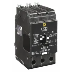 Three-phase bolt-on miniature circuit breaker rated 45 A at 277/480V AC. Provides overcurrent protection with a maximum interrupting rating of 18kA at 277/480V AC. Suitable for use in commercial and industrial electrical distribution systems.