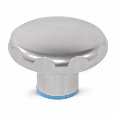 JW WINCO Hand Knob: Fluted, Stainless Steel, M10x1.5 Thread, 0.71 in Thread Lg - Hygienic Fluted Knobs with Threaded Hole