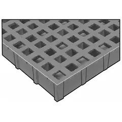 Corrosion- and UV-resistant pedestrian outdoor grating made from non-conductive fiberglass. Micro-mesh design provides impact resistance and slip protection. Suitable for outdoor walkways, platforms, and trench covers in industrial, water treatment, and marine environments.
