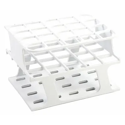 HEATHROW SCIENTIFIC Tube Rack: 3 3/8 in Overall Wd, 5 in Overall Ht, 4 in Overall Lg, POM, White - Lab Storage Racks