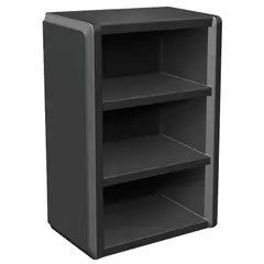 This CORTECH shelving unit from the Endurance series features four shelves and a black finish. With overall dimensions of 30 inches wide, 18 inches deep, and 42 inches high, it is suited for organizing tools, parts, or supplies in industrial workshops, warehouses, or maintenance areas. The open design allows quick access to stored items while maintaining a compact footprint.
