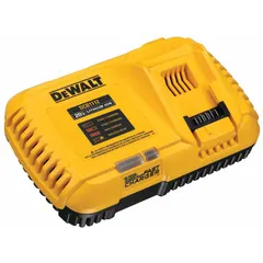 Single-port rapid charger for DEWALT 20V DC and 60V DC batteries. Charges a 6 Ah battery in one hour. Operates on 120V AC input. Suitable for recharging batteries used in power tools on job sites and in workshops.