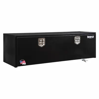 BUYERS PRODUCTS Single Drop-Down Door Box, Black, 18 in Depth, Keyed Lock - Single Drop-Down Door Boxes