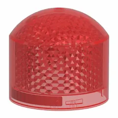 Red steady light module from the Harmony XVB7 series. Operates at 24V AC/DC with a red lens and overall diameter of 2 13/16 inches. Used for visual status indication, alarm annunciation, or fault signaling in industrial control panels and automation systems.