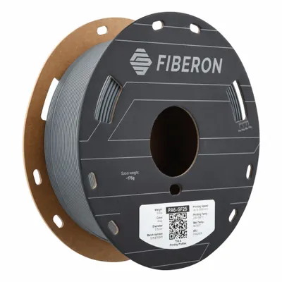 POLYMAKER Filament: Fiberon PA6-GF25, Nylon, 1.75 mm, 0.5 kg - Carbon Fiber-Reinforced Nylon 3D-Printing Filament
