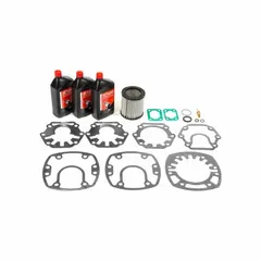 This air compressor maintenance kit includes components for servicing air compressors. It is identified by manufacturer part number 38485322 and is used for routine upkeep to support equipment operation.