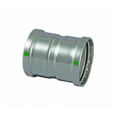 VIEGA PROPRESS Straight Coupling, 4 in CTS x 4 in CTS, Press-fit x Press-fit - Potable Water Stainless Steel Press Tube Fittings