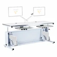 VERSADESK Standing Desk: White, Wood, 60 in Overall Wd, 30 in Overall Dp, 36 in Max Desktop Ht (MPN CTL6030-WW)